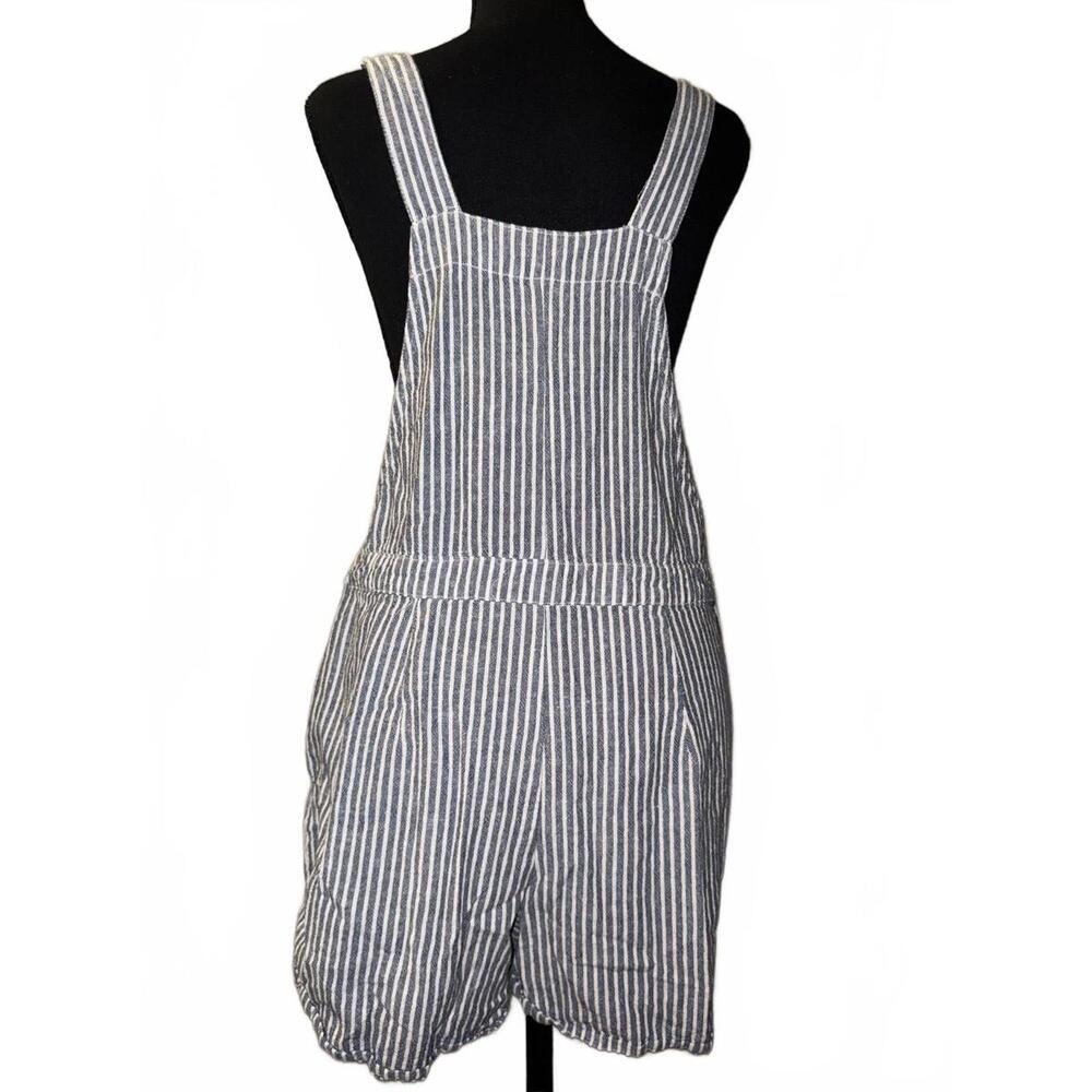 Chic Striped Casual Overalls Medium